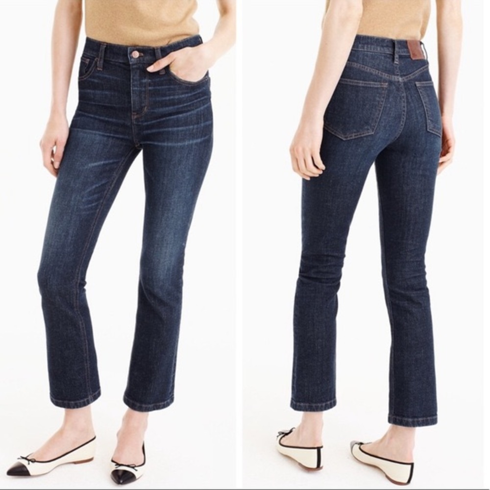 J. Crew Billie Demi Boot Crop Jeans Frayed Hem